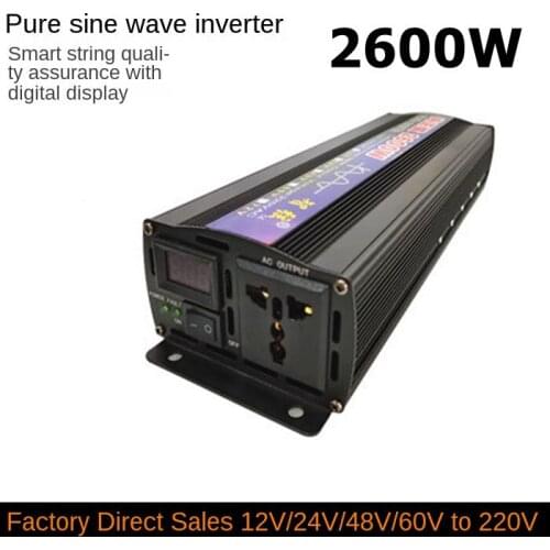 2600W Pure Sine Inverter Solar Inverter 12V / 24V / 48V / 60V Portable Car Voltage Inverter Home Inverter Power Converter