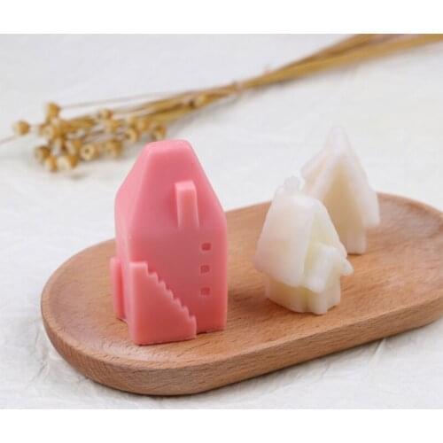 M68E 3D House Shape Silicone Mold for Plaster Candle Making Baking Chocolate Cake Dessert Pastry Mousse Mould DIY Tools