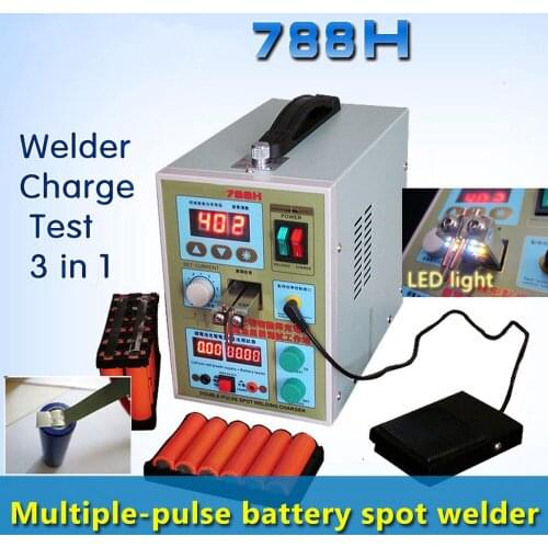 737U 2.8KW Lithium Battery Spot Welding Machine Intelligent with 3pcs USB Test Port for 18650 Batteries Pack Welding