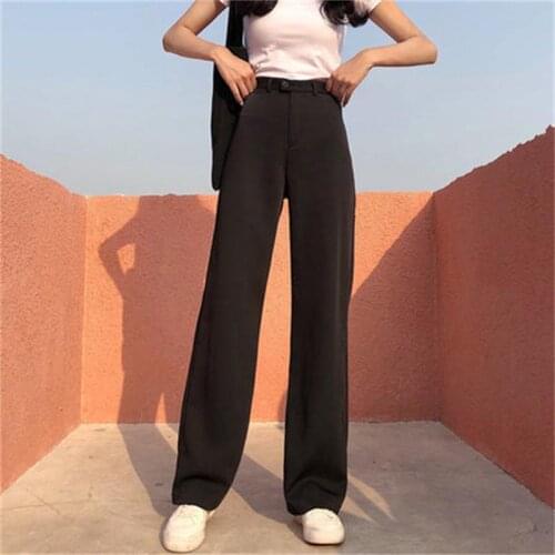 Wide leg pants female thin section drape retro high-waisted trousers casual significantly thin chiffon trousers straight