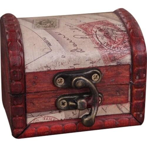 Retro Wood Box Jewerly Storage Box Vintage Flower Cosmetic Makeup Organizer Holder Nostalgic Essential Oil Treasure Box