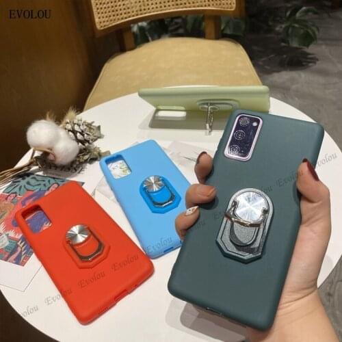 For Samsung Galaxy S21 Ultra S20 FE Plus Lite Note 20 Ultra M31 M51 A02S A42 A32 A72 A52 5G Case Soft Silicone Stand Back Cover