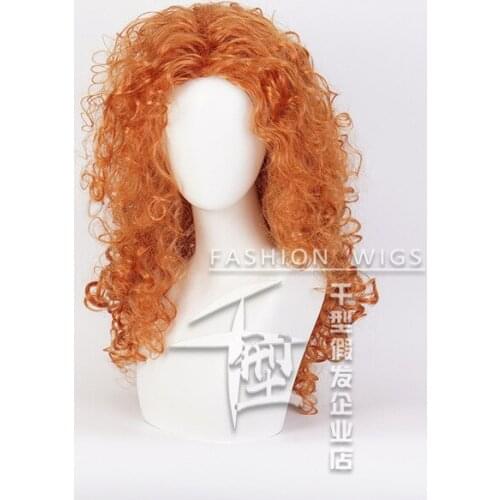 Movie Brave Princess Merida Cosplay Costumes Mei lida Long Curly Synthetic Wigs Hair Halloween Party Role Play Wigs For Women