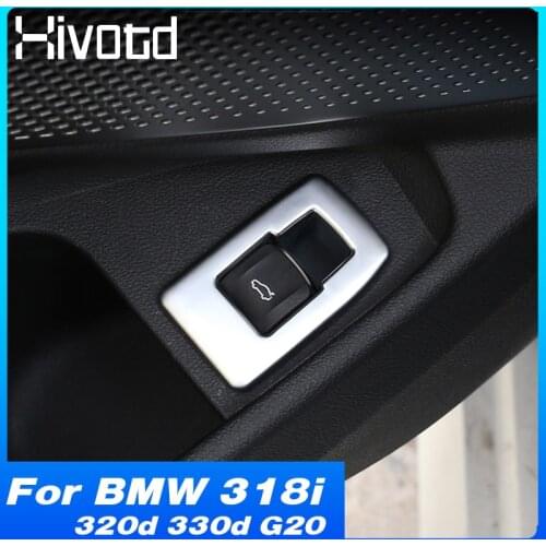 Hivotd Tailgate Button Cover Rear Trunk Switch Interior Decoration Trim Car Accessories For BMW 318i 320d 330d G20 2020 2021