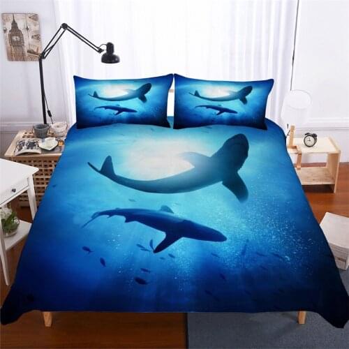 Bedding Set 3D Printed Duvet Cover Bed Set Shark Home Textiles for Adults Lifelike Bedclothes with Pillowcase #SY02