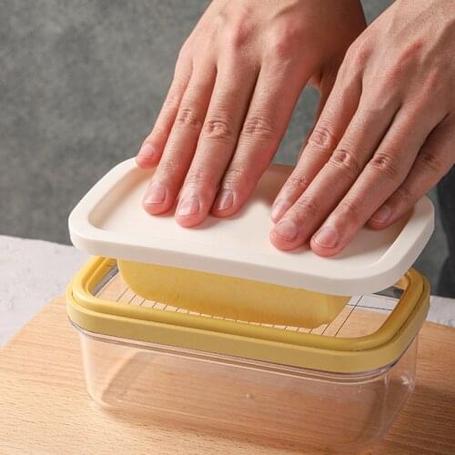 Butter Storage Box Stainless Steel Tangent Fast Cutting Rectangular Fresh-keeping Cheese Case Preservation Container BS