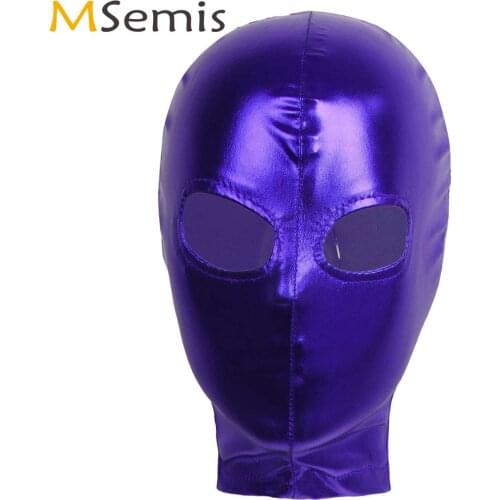 Unisex Adult Full Face Mask Sexy Cosplay Restraints Face Cover Hood Headgear Erotic Role Play Crossdressing Masque for Women Men