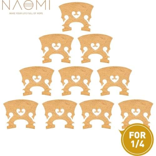 NAOMI 10pcs/1set Select Natural Dry Maple Bridge Violin Bridge Arch For 1/4 Acoustic/ Electric Violin Replament