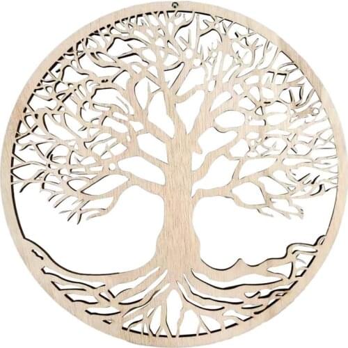 Wall Hanging Ornament Wooden Hanging Artwork Decor Tree of Life Hanging Artwork Wooden Hanging Wall Decoration for Home