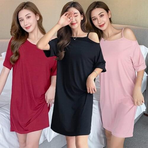 2021 Summer Silk Satin Sexy Lingerie Nightgowns for Women Fashion Short Sleeve Sleepwear Nightdress Night Gown Home Dress Nighty