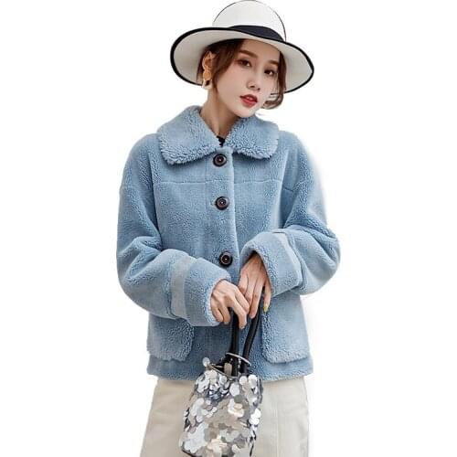 2021 New Winter Women genuine wool fur coat Color Customize shearing coat lady warm fur coat over size Jacket parka