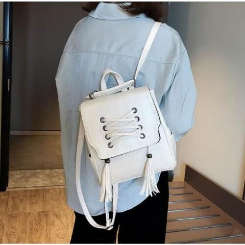 2021 New Fashion Women Backpack Lady tassel leather Backpacks School Backpack for Teenage Girl Travel bag Feminina Shoulder bag