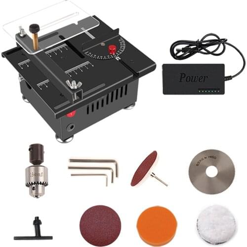 KKMOON 100W Power Liftable Blade/Without Lifting Function Type Small Portable Multifunctional Utility Table Saw DIY Woodworking