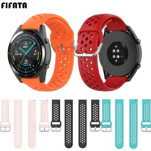 FIFATA 20 22MM Soft Silicone Watch Strap For Huawei Watch GT/GT 2/Xiaomi Amazfit GTR/GTS/Bip Smart Watch Replacement Wristband