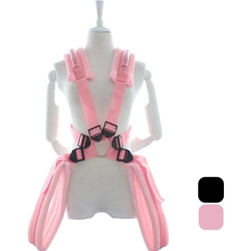 Soft Nylon Double Shoulder Swing Strap Belt Bondage Rope Swing for Couple Restraint SM Sex Erotic Furniture Black Pink