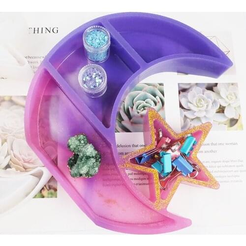 Large Moon Star Epoxy Resin Mold DIY Crystal Silicone Storage Mold Silicone Mold For Resin Pottery Ceramic Concrete Moldes Para