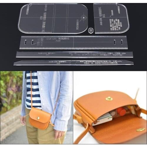 Shoulder Bag Acrylic Leather Handbag Template Leathercraft Pattern DIY Hobby Leathercraft Sewing pattern Stencils 13*10*4cm