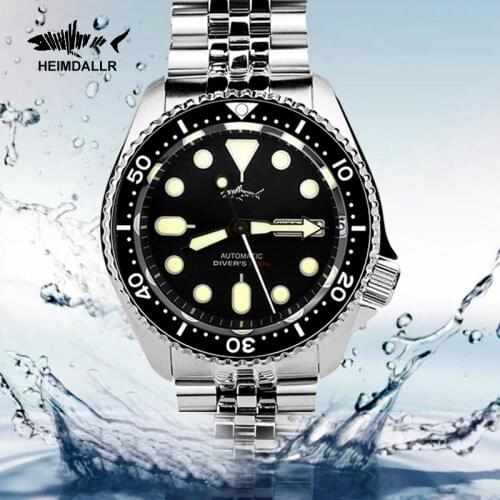 HEIMDALLR SKX007 Diving Watch Men Sapphire Ceramic Bezel 200M Water Resistance NH36 Automatic Mechanical Diver Sharkey Watches