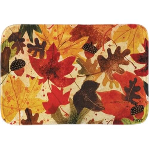 Fallen Leaves Doormat Autumn Landscape Indoor Outdoor Door Mats For Living Room Bedroom Soft Light Short Plush Fabric Floor Mat