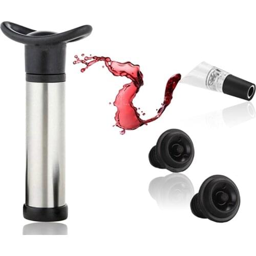 Wine Stopper With Vacuum Pump Air lock Aerator Bottle Stopper Keep Wine Fresh Saver Sealing Stainless Steel Bar Accessories