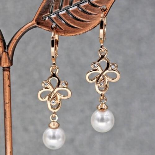2019 Statement Bohe Vintage Luxury Drop pearl Earrings Women Trendy Fashion Gold Earrings Water Drop Zircon Dangle Earrings