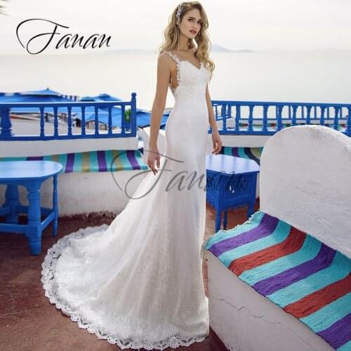 V-Neck Spaghetti Straps Mermaid Wedding Dresses Lace Appliques Court Train Bridal Gown Свадебное платье vestido de noiva