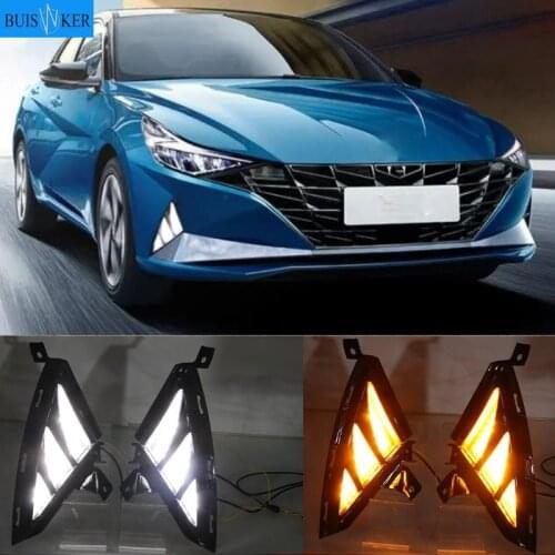 1 set led drl for Hyundai Elantra 2021 Front Bumper Fog Lamp Driving Light headlight Fog Light LED Daytime Running Light