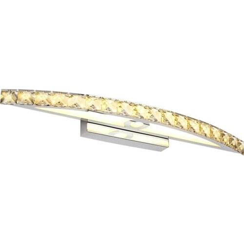 10W 15W LED Crystal Mirror Wall Lamp Bathroom Lights 90-260V Stainless Sconces Indoor Crystal Lighting 44/54cm