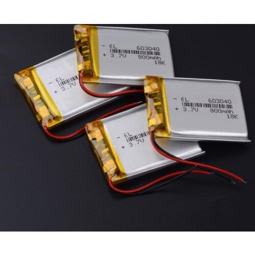 3.7V 800mAh 603040 Lithium Polymer Li-Po li ion Rechargeable Battery cells For Mp3 MP4 MP5 GPS mobile bluetooth