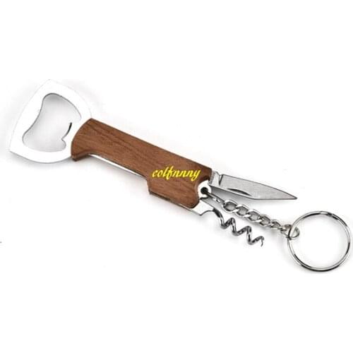 300pcs/lot Fast shipping 3 in 1 kits Multifunctional hippocampus Red wine bottle opener With keyring Keychain Beer openers
