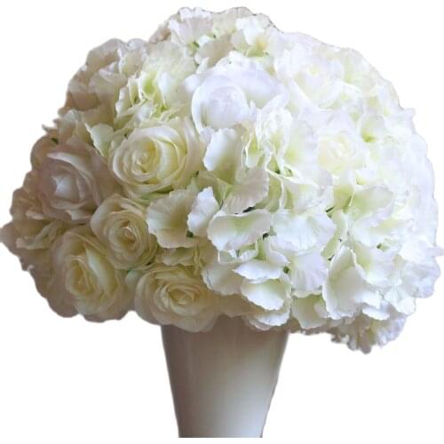 40cm 5pcs/lot Artificial silk rose wedding flower ball Wedding table centerpiece flower ball decoration IVORY TONGFENG