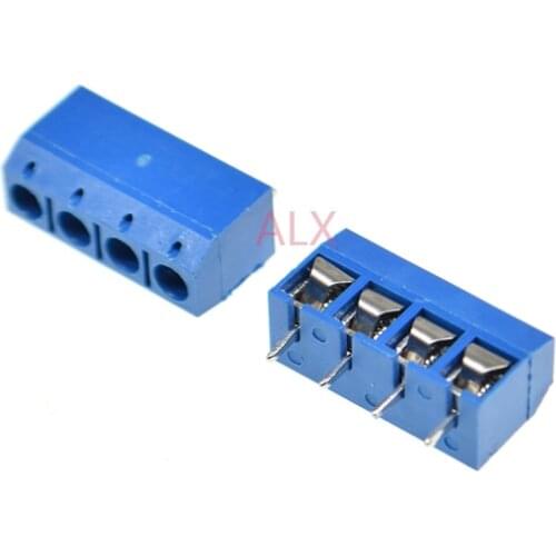 5PCS kf301-5.0-4p straight pin pcb screw terminal block connector 5.0MM spacing 2PIN BLUE KF301 5.0 4P KF301-4P