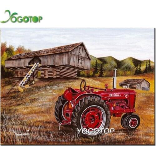 5d diy diamond painting tractor farm landscape Full Diamond Embroidery mosaic Picture Of Rhinestones painting YY2409