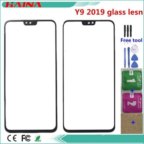 6.5;;lnch Replacement LCD Front Touch Screen Glass Outer Lens For Huawei Y9 2019 Y9 ( 2019 ) Switch To Lcd Glass Lens