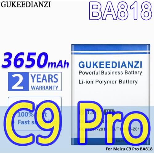 GUKEEDIANZI BA818 3650mAh High Capacity Battery For Meizu c9 pro BA818