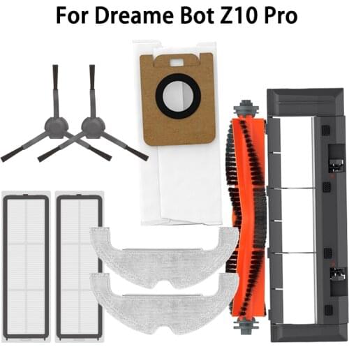 For Dreame Bot Z10 Pro Robot Vacuum Cleaner Spare Parts Dust Bag HEPA Filter Side Brush Main Brush Mop Cloths Accessories