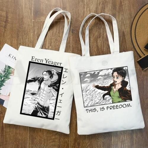 Anime Final Season Attack on Titan Titans Attack Handbags Shoulder Bags Casual Shopping Girls Handbag Women Elegant Canvas Bag