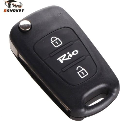 Dandkey New Replacement Flip Folding Key Shell Car Style 3 Buttons For Kia Rio Remote Car Key Blank Fob Case