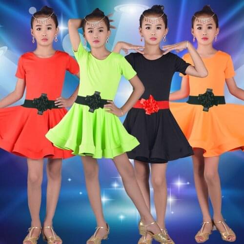 2019 Children Kid Latin Dancewear Competition Dancing Clothing Girl Dance Costume Child Latin Ballet Dance Dress For Girls