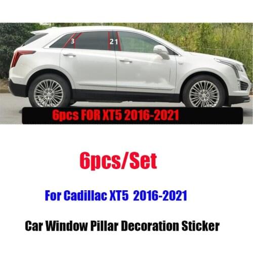For Cadillac CT4 CT5 XTS XT4 XT5 ATS-L Glossy PC Window Pillar Rear Triangle Sticker Trim Auto accessories