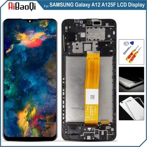 For SAMSUNG Galaxy A12 A125 LCD Display Screen Touch Digitizer Assembly For SM-A125F SM-A125F/DSN With Frame Replace