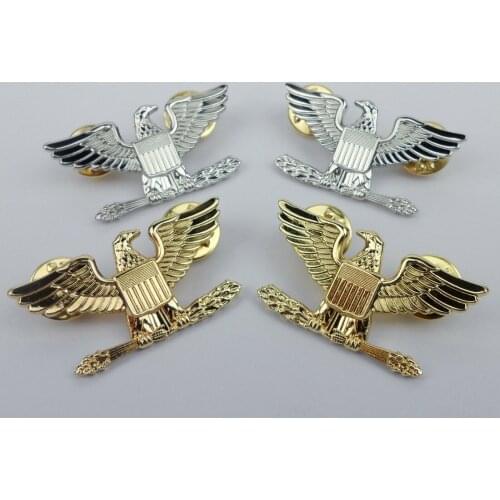 TWO PAIRS US ARMY OFFICER COLONEL RANK INSIGNIA BADGE US ARMY EAGLE PIN-258 Military Store 5605101