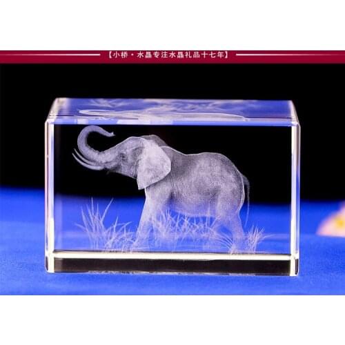 Efficacious HOME family Talisman- TOP COOL animal Elephant FENG SHUI Figurine 3D Crystal statue -FREE SHIPPING cost