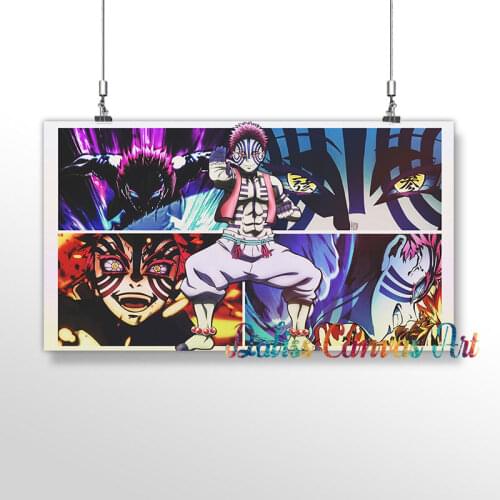 Canvas Akaza Demon Slayer Anime Pictures Home Manga Decoration Paintings Poster HD Prints Wall Art Modular Living Room Framed
