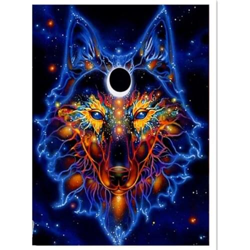 Full Square/Round Animal Diamond Embroidered Wolf DIY 5D Diamond Painting Cross Stitch Mosaic Kit Bedroom Decoration