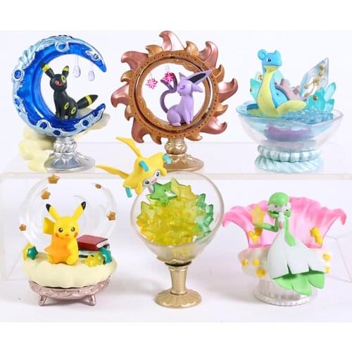 Pokemon Starrium Collection 1 Piakchu Lapras Jirachi Gardevoir Umbreon Espeon PVC Figures Toys 6pcs/set