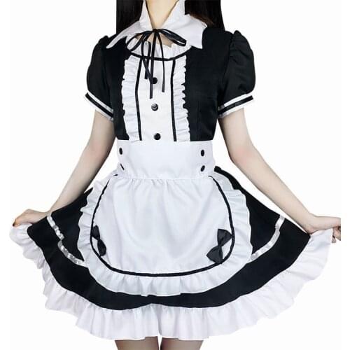 Cosplay Lolita Maid Women Sexy Erotic Kawaii Cafe Costume High Quality Uniform Temptation Black Dress Cute Bowknot Mucama Girl