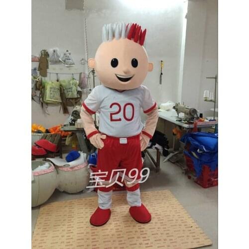 Soccer Boy Mascot Costume Adult Fancy Dress Halloween Party Costume Football Player Funny Mascots Carnival Character Suit
