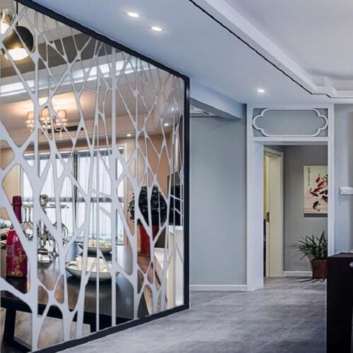 Creative geometric Puzzle diamond shaped acrylic solid wall sticker TV background wall Living room self-adhesive decoration