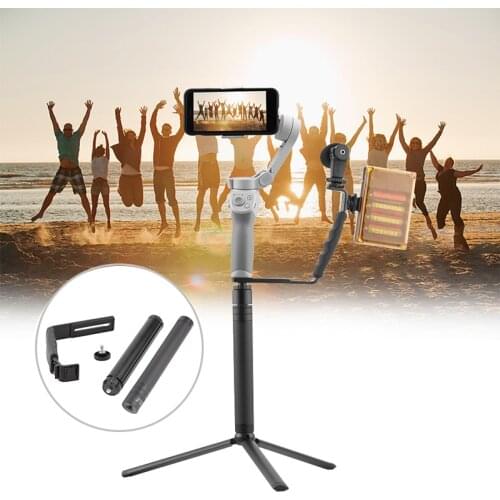 L Shaped Handle Bracket Holder for DJI OM 4 Osmo Mobile 2 3 Folding Tripod Extension Rod Handheld Gimbal Stabilizer Accessories